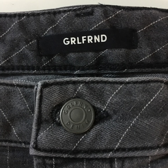 Revolve | GRLFRND Blaire Striped High Rise Denim Pencil Skirt - Picture 12 of 15